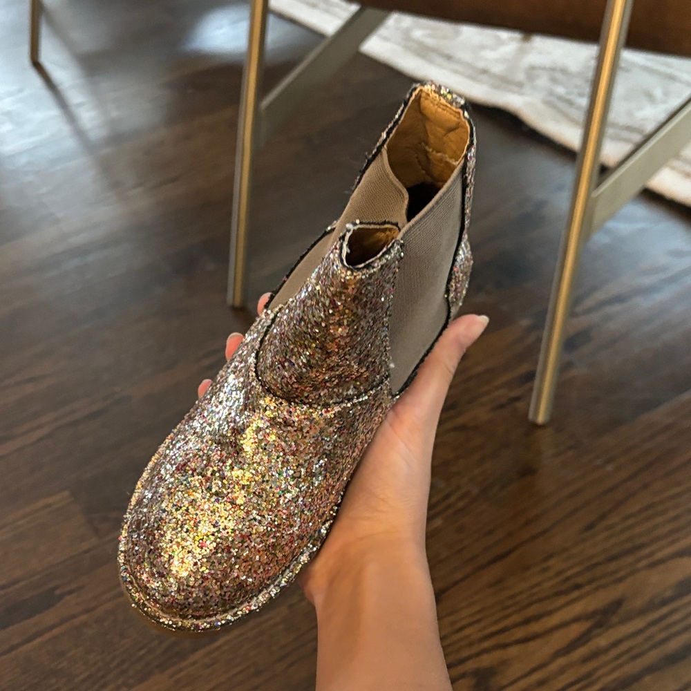 Crewcuts Glittery Gold Kids Dress Shoes - Picture 3 of 4